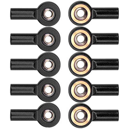 10Pack Vgoohobby Aluminum M2 Link Rod Tie Rod End,M2.0 Ball Joint 15mm Linkage Ball Head Holder Compatible with Tamiya Mini 4WD HSP RC Car Model Boat (Black) - color: Black