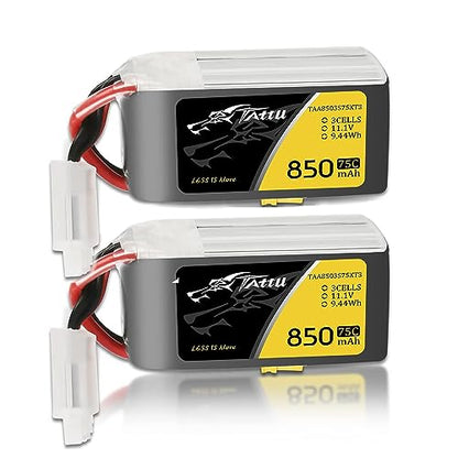 TATTU 850mAh 11.1V 75C 3S1P Lipo Battery Pack with XT30 Plug(2 Pcs)