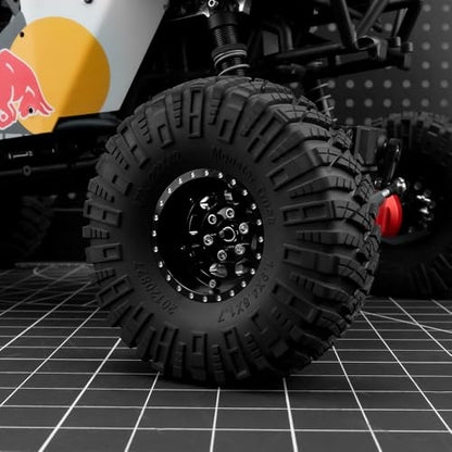 MORLORDY 4PCS Aluminum 1.9" Beadlock Wheel Rims for Most 1/10 RC Crawlers SCX10 90046, SCX10 I II III, TRX4, TRX6, CCO1, RC-4WD, D90, Wraith 90018, RR10 90048, 90053, RBX10, VS4-10, Gen7 8 (Black) - color: Black