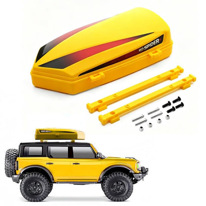RC Plastic Roof Trunk Luggage Rack Box, Car Shell Body Upgrade for 1/10 or 1/12 Proportion Traxxas TRX4 TRX6 Axial SCX10 90046 G63 VP VS4 RC Crawler (Yellow) - color: Yellow