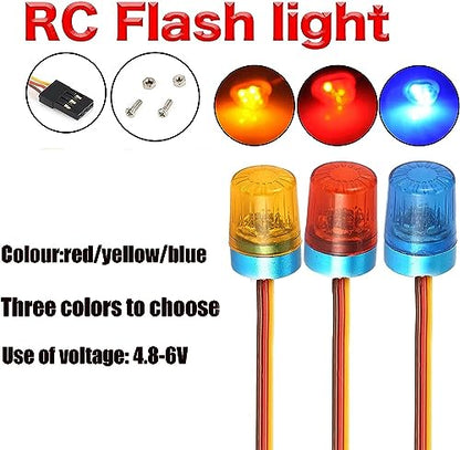 2PCS Ultra Bright LED Police Light Rotating Flash Alarming Strobe Lamp 5Modes for 1/8 1/10 1/14 RC Car Firefighting Ambulance Crawler Truck Lighting for CC01 D90 SCX10(Red Blue,9x15mm) - color: 9x15mm,Red/Blue