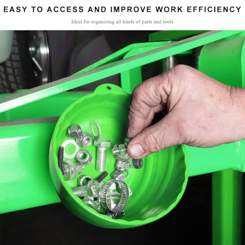 Magnetic Nut Cup, Curved Magnetic Parts Tray Bolts Organizer Holds Up to 5 Pounds, Multi-Use Nuts Screws Bowl Small Parts Tray Attaches to Metal Surface, Car Accessories (Green) - color: Green