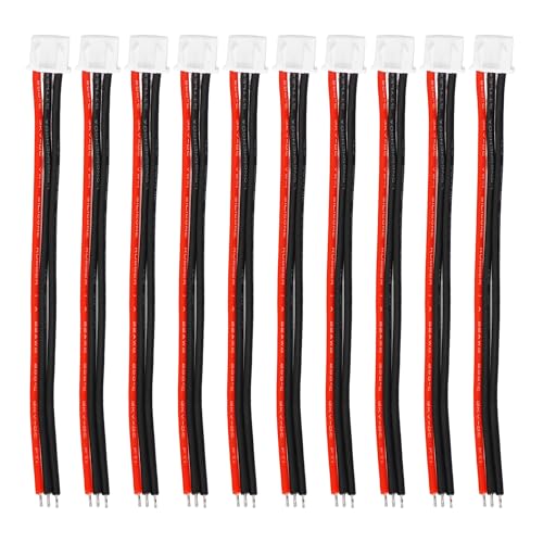 10PCS JST-XH 2S Balance Extension Cable, 3.9" 22AWG Silicone Lead Wire for LiPo Battery Charger, RC Balance Plug Connector Adapter - size: 2S