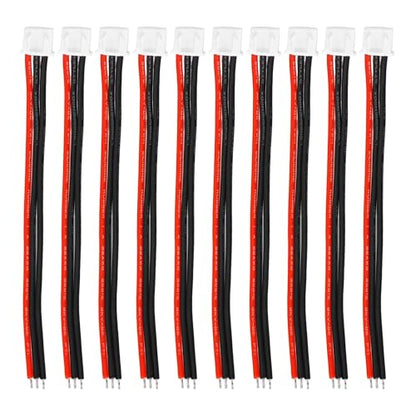10PCS JST-XH 2S Balance Extension Cable, 3.9" 22AWG Silicone Lead Wire for LiPo Battery Charger, RC Balance Plug Connector Adapter - size: 2S