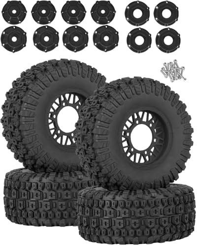 RC Wheels and Tires Truck Tires Short Course Tires for 1/10 Scale Car Arrm a Senton,Slash 2WD 4×4,Axia1,Rc 4wd,Red cat,Plastic Wheels Rubber Tires,4pcs,Black - color: Black(4pcs)
