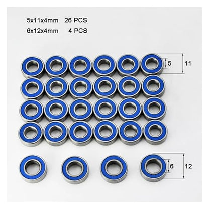 30pcs Rubber Sealed Bearing Set for 1/14 Semi - Grand Freight Globe Liner R620 King Hauler Crawler RC Car Spare Parts