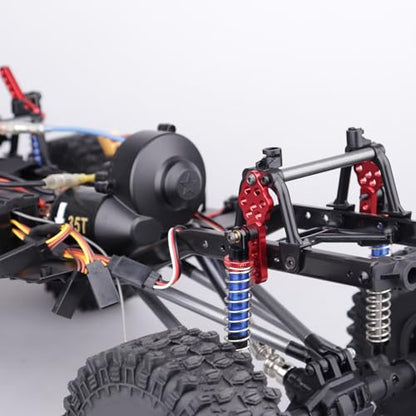 4Pcs Metal CNC RC Car Shock Absorber Mount Adjust Height Angle Stand for Axial SCX10 90046 D90 D110 SCX10III RC Crawler Upgrades (Red) - color: Red