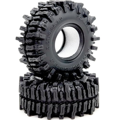1.0 Crawler Tires 58mm Tall Mud Slingers 4-Pack Fit TRX4M SCX24 | Super soft sticky mud terrain 1.0'' tire tyre, premium upgrade replacement parts for 1/18 & 1/24 micro RC Crawlers Trucks - style: 1.0 Mud Slingers Tires-58mm Tall