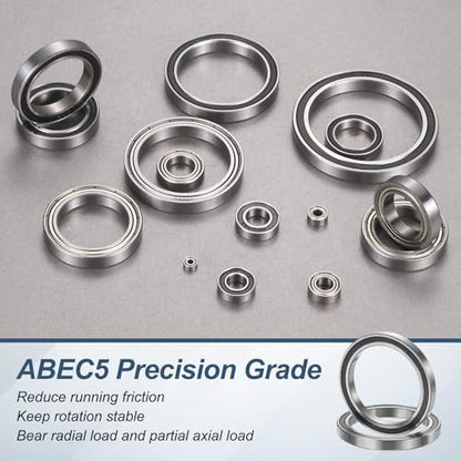 uxcell 8Pcs 6804 2RS 20mmx32mmx7mm Deep Groove Ball Bearings, Double Rubber Shielded Bearing Steel ABEC5 High Performance for Industrial Machinery Precision Transmission, Black - size: 6804 2RS 20mmx32mmx7mm