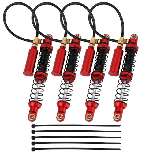 100mm Desert Lizard Piggyback Adjustable RC Shock Absorber Damper for 1/10 RC Crawler Axial SCX10 90046 AXI231017 D90 TRX4 TRX6 Metal Upgrade (red) - color: red
