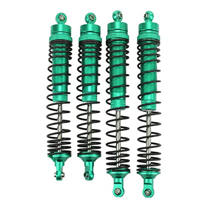 1/10 RC Shock Absorbers 150mm 135mm Aluminum Alloy 4mm Shaft 4-Piece Set, Adjustable Threaded Preload for Axial Ryft 4WD, OilFilled CoilOver Damping for Rock Crawling (Green) - color: Green
