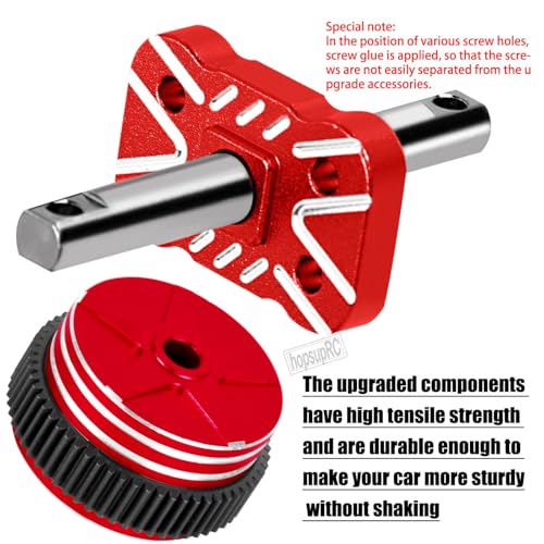 Aluminum Differential Locker Spool Diff Locker Mounts Set Upgrades Part for 1/10 Slash/Rustler/Stampede/Bandit 2WD(VXL),Sealed Differential Case Hops Up.Red - color: Red(for 1/10)