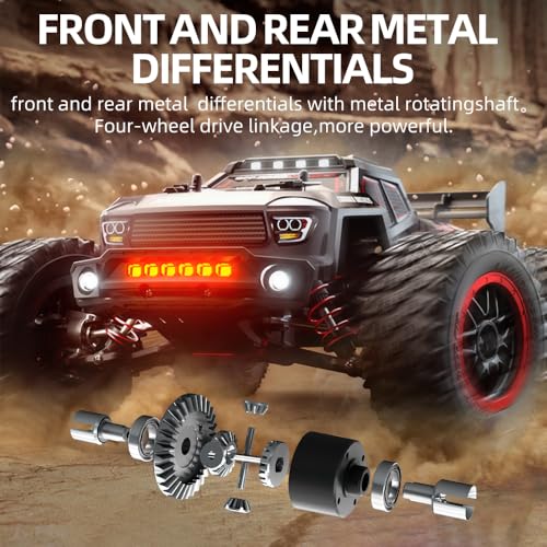 X-Verse SG316 MAX Fast RC Cars for Adults Max 50 mph, 1/16 Brushless Motor Off Road Remote Control Truck, 4WD High Speed Drift RC Car, All Terrain RC Truggy (3 Battery) - color: Sg316max Gray