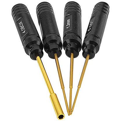 H0.05'' 1.3mm 1.5mm 4.0mm(Box) Handle Allen Hex Screwdrivers Screw Driver Tool Ki Repair Compatible with Axial 1/24 SCX24 1/18 RC Car Drone Boat