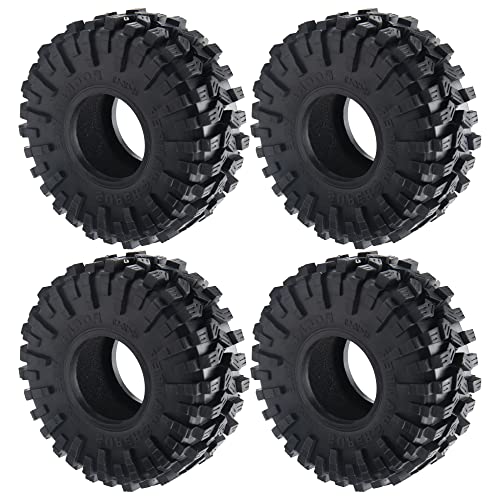 1.9 Crawler Tires 4.72" OD Rubber Tires Fit 1.9" Beadlock Wheel Rims Compatible with Traxxas TRX-4 SCX10 90047 SCX10 III AXI03007 CC01 1/10 RC Crawler
