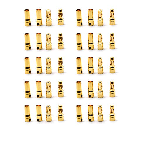 10 Pair EC3 Connector 3.5mm Gold Bullet Banana Plug Female Male RC ESC LIPO Battery Electric Motor Airplane Quadcopter Parts DIY