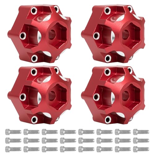 Hex Adapters for 1/10 Pro-Line Racing 6x30 to 12mm PRO633701 PL28 MX28 | 17.5mm Thickness, Aluminum Wheel Hex Hub Adapter Upgrade Parts, Red - color: Red 12mm