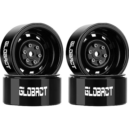 GLOBACT 1.9 Beadlock Wheels for 1/10 TRX4 TRX6 SCX10 I II III Pro Redcat, B | 1/10 RC Wheel Hub, 1/10 RC Crawler Car Upgrade Accessories - color: Black