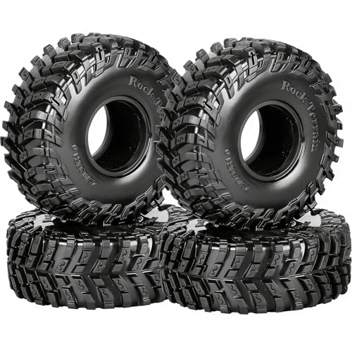 RC 1.0 Beadlock Tires for 1/18 TRX4M / Ascent-18 / SCX24 / FCX24 RC Crawler,1.0 In High Traction High Grip Rubber Tires w/Foam Insert,Style 1 - style: Style1(4pcs)