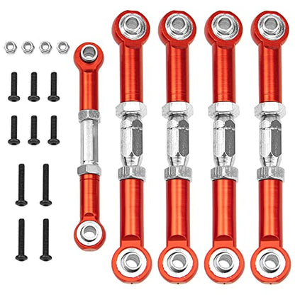 Metal Turnbuckles Rod Camber Links Steering Linkage Tie Rods Pull Rod Compatible with Redcat Racing Blackout SC,SC Pro, XTE, XTE Pro,XBE,XBE Pro 1/10 RC Car (Red) - color: Red