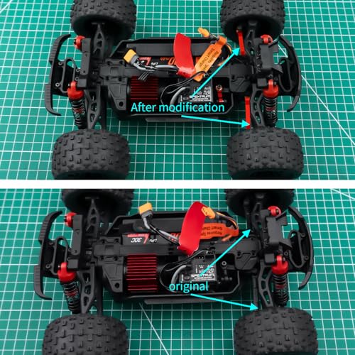 Aluminum Red Steering Links for Arrma 1/18 Granite GROM MEGA 380 | Brushed 4X4 Monster Truck ARA2102 RC Upgrade Parts - color: Red