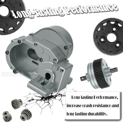 RC Upgrades Part for 1/10 Slash/Rustler/Stampede/Bandit 2WD (VXL) Drag Slash/Bigfoot,Transmission Gearbox & 48P Gear & Slipper Clutch Kit Pressure Plate & Complete Differential,Titanium - color: Titanium - (Upgrades Gearbox)