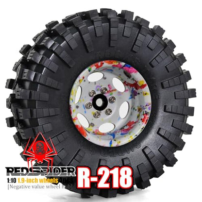 REDSPIDER•Negative Offset -10mm 1.9'' Beadlock Wheels Deep Dish Metal(4pcs) Retro Design for Scale 1/10 RC Crawler Axial SCX10 TRX4 VS4-10 Redcat Gen8 RC4WD D90 Rock Crawler (Color) - color: Color