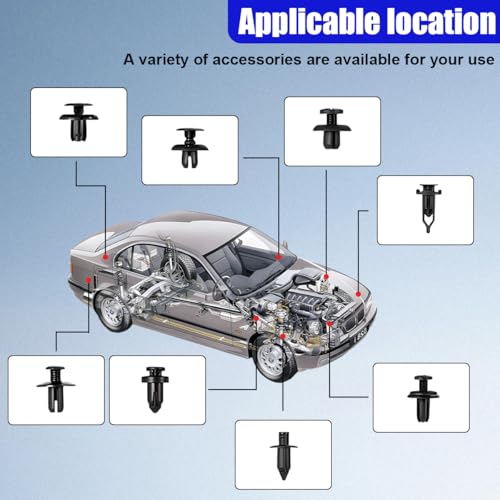 620PCS Car Push Retainer Clips & Fasteners Kit – 16 Universal Sizes Nylon Bumper Fenders Push Pins Rivets, Plastic Door Panel Clips with 10 Cable Ties&5 Fastener Removal Tools for Ford, Honda (620PCS) - size: 620PCS