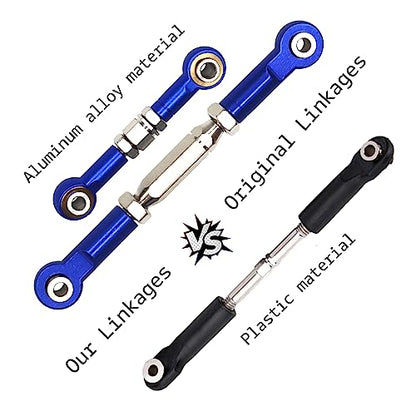 Aluminum Adjustable Turnbuckles Camber Link Upgrade Parts for Traxxas 1/10 Rustler 2WD/4X4, Slash 4X4/2WD, Stampede 4X4/2WD VXL, Hoss 4x4, 7 PCS (Pale Blue) - color: Pale Blue