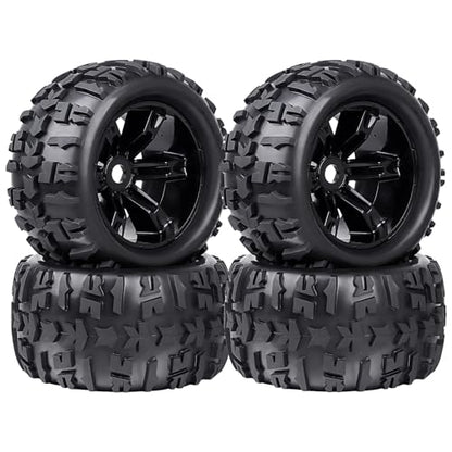 HobbyPark 3.8 Pre-Glued 1/8 Monster Truck Tires Wheels 17mm Hex for Arrma Kraton 6S Outcast Traxxas Widemaxx T-Maxx E-Revo 2.0 3.3 Summit HPI Savage Mounted with Foam Inserts, Set of 4
