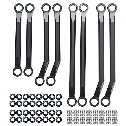 Metal Linkage High Clearan Steering Link Set, Black | For 1/18 TRX4-M Bronco Defender, RC Crawler Car - color: Black