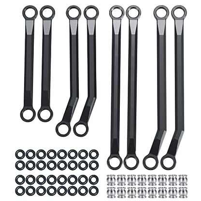 Metal Linkage High Clearan Steering Link Set, Black | For 1/18 TRX4-M Bronco Defender, RC Crawler Car - color: Black
