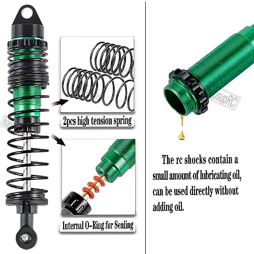 Upgrades for 1/10 Rustler/Slash/Stampede 4x4,RC Shocks&Steel Drive Shaft CVD&Adjustable Turnbuckles Camber Links&A Arm&Caster Block,Steering Blocks,Stub Axle Carriers,Wheel Hex&Hex Hub,Green