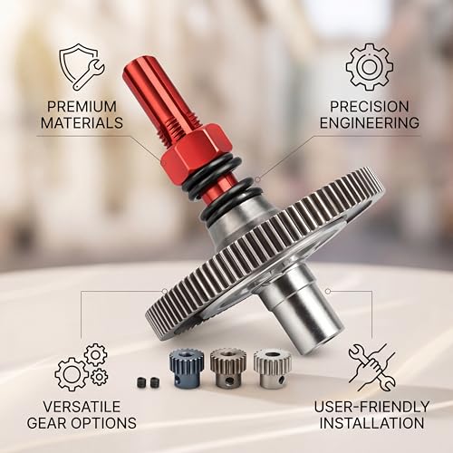 Gears, 91T Slipper Gear Set, Aluminum Alloy Hardened Steel Differential Slipper Gear Upgrade Parts for Arrma Senton 1/10 Granite RC Cars (Red)