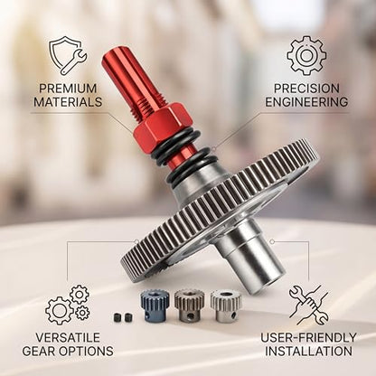 Gears, 91T Slipper Gear Set, Aluminum Alloy Hardened Steel Differential Slipper Gear Upgrade Parts for Arrma Senton 1/10 Granite RC Cars (Red)