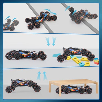 Cool 8 Wheels Hand Controlled rc Stunt Car Toys, Gesture Sensing Remote Control Cars for Boys Age 6 7 8-12 13 14 Year Old, Birthday Gifts Ideas for Kids - color: Black, Blue