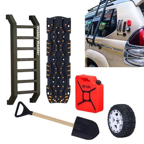 Mini Off-Roading Gear Bumper Magnets, Magnetic Little Ladder 5-in-1 Kit | Powerful Magnet Mounting, ABS and ASA materials, offroad fans gifts,Off-Road Emblems, Off-Roading lover Stickers - color: Black