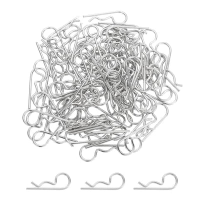 MECCANIXITY 100 Pcs RC Body Clips, 1.2mm Stainless Steel Universal RC Car Clips R Pins for 1/6 1/8 1/10 Scale Model Remote Control Car Truck Crawler Shell Replacement Parts (Silver) - color: Silver, size: 1.2mm
