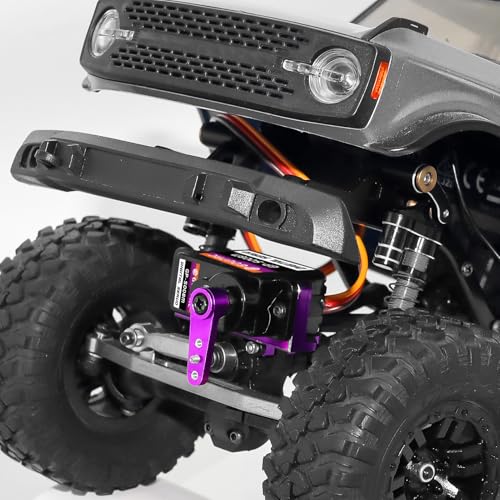 GOUPRC 12G RC Digital Micro Servo of Metal Steel Gear with Servo Mount Bracket & 25T Servo Horn for SCX24 Servo RC Car Upgrade Parts - color: Purple