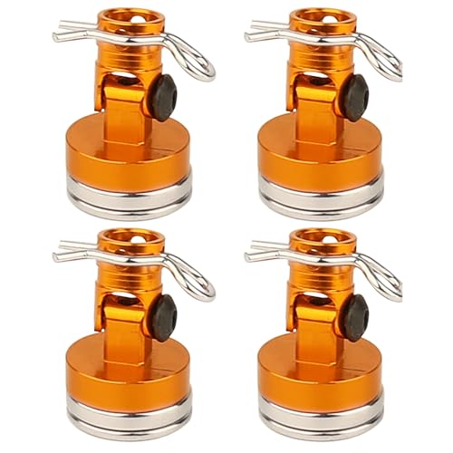 4PCS RC Magnetic Body Post with Clips,Alloy Magnetic Stealth Invisible Body Shell Mount Column Compatible with HSP Redcat Himoto Traxxas SCX10 4WD 1/10 RC Car (Gold) - color: Gold