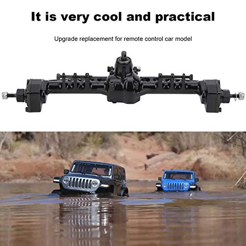 RC Car Metal Rear Portal Axle Assembly for 1/10 SCX10 III RC Crawler Accessories (Black) - color: Black