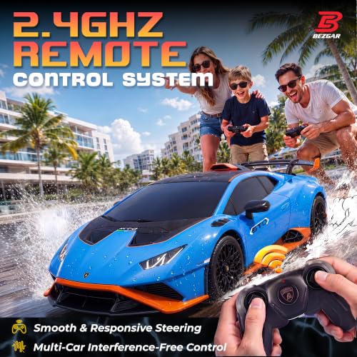 BEZGAR 1:24 Official Licensed Lamborghini Huracan STO Remote Control Car | Official Lamborghini Toy Car replica,2.4G stable signal,rubber racing tires,ideal gift toy for boys ages 4-7, 8-12 and adults - color: Lambo-1:24 Lambo Huracan Sto