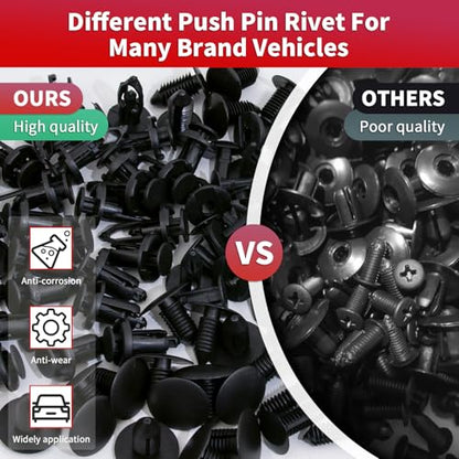252PCS Bumper Retainer Clips Car Plastic Rivets Fasteners Push Retainer Kit Most Popular 12 Sizes Auto Push Pin Rivets Set -Door Trim Panel Fender Clips for Honda Toyota GM Ford Chrysler - size: 252Pcs