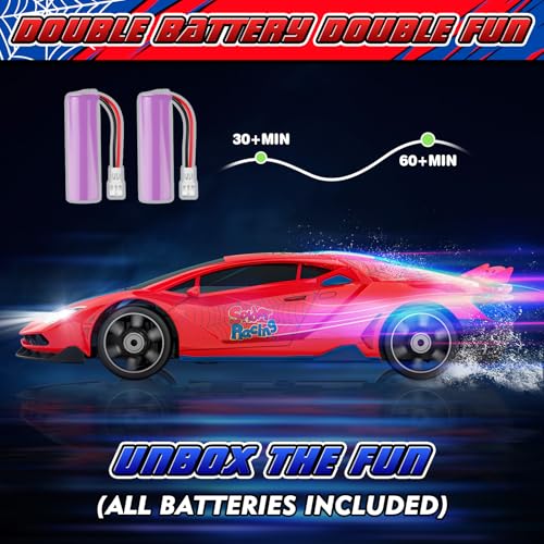Spider RC Drift Car, 1:24 Remote Control Car 2.4GHz 4WD 15KM/H High Speed RC Cars with LED Lights Racing and Drifting Tire, Gifts Toy Car for Boys Kids 4-7 8-12