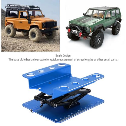 Mtlavishness RC Car Repair Work Stand with Manual Lift Lower Workstation 2.36 Inch to 5.51 Inch Height Adjustment Anti Slip Pad Hand Crank Structure Multi Functional (Black Blue) - color: Black Blue