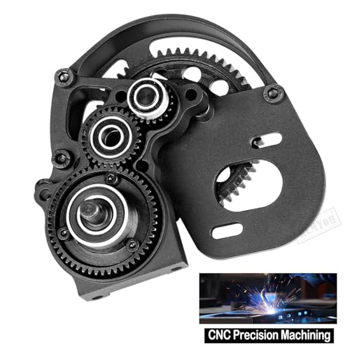 Transmission Gearbox Upgrades Part for 1/10 SCX10, SCX10 II 90046,90047,AX10 RC Crawler Truck,Aluminum Center Transmission Gearbox Hops up,Black - color: Black for Upgrades