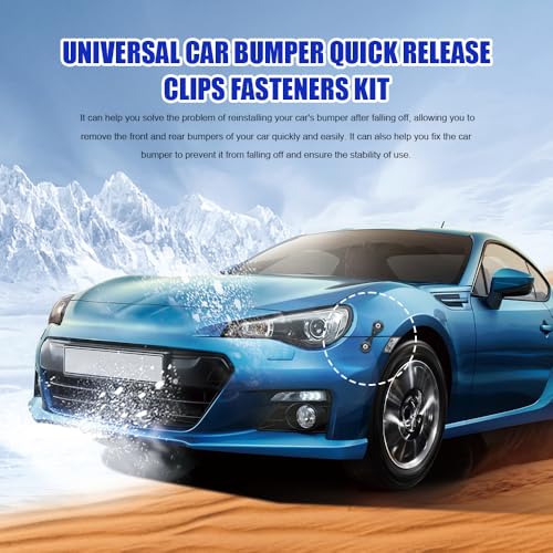 Universal Bumper Quick Release Kit, Front Rear Quick Release Bumper Clips, Bumper Fasteners Holders with Stainless Steel Screws Kit for Cars (2 Titanium Release Tabs and 12 Customized O-Rings)