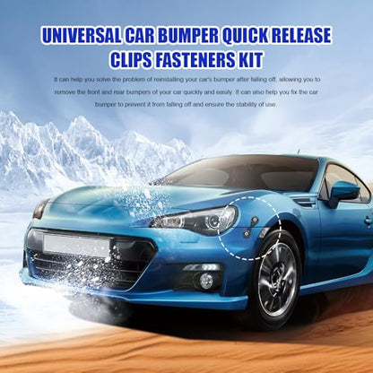 Universal Bumper Quick Release Kit, Front Rear Quick Release Bumper Clips, Bumper Fasteners Holders with Stainless Steel Screws Kit for Cars (2 Titanium Release Tabs and 12 Customized O-Rings)