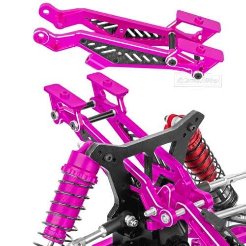 RC Upgrades Part for 1/8 Typhon 6S BLX,Alloy Front Rear Suspension Arms,Turnbuckles Links,Front Knuckles Steering Blocks &Rear Hub Stub Axle Carriers,Wing Mount &Wheelie Bar Set,Pink - color: Pink(1set)
