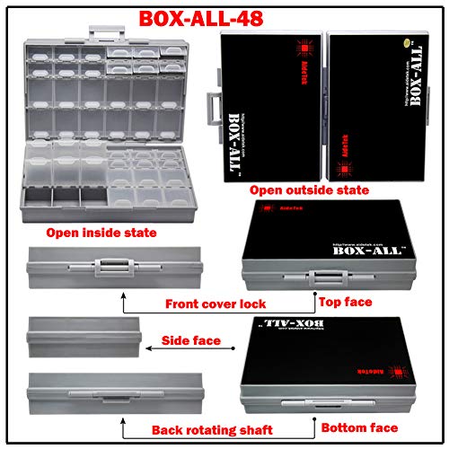 3pcs AideTek BOXALL 48 Compartments Enclosure SMD SMT Parts Organizer Surface Mount Box Labels - style: 3BOXALL48